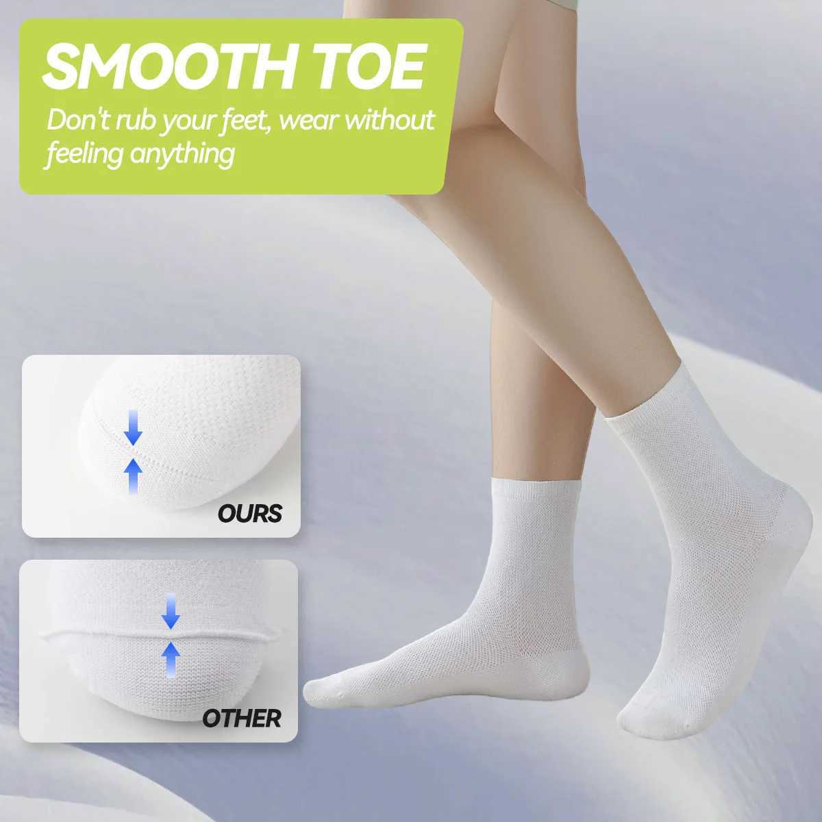 Childrens pure cotton seamless socksmesh thin mid-calf style for summer suitable for students to wear to school for sports G251124