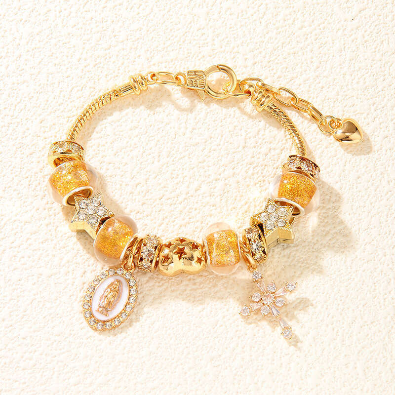 Hot selling cartoon gold Potter pendant bracelet, women's Pan style DIY crystal bead bracelet