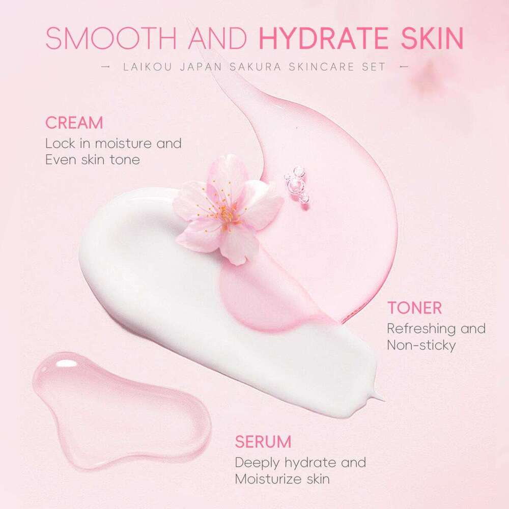 Sets Kits Laikou 8Pcs Skincare Set Sakura Cleanser Toner Lotion Cream Deep Cleansing Moisturizing Oil Control Portable Kit Travel X251124