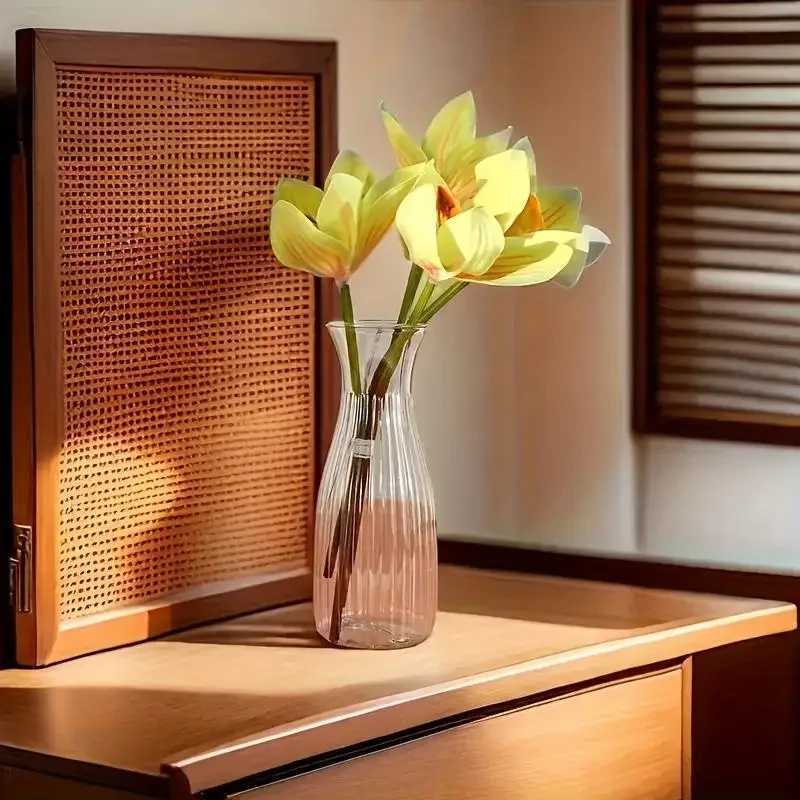 Nordic Transparent Plastic Vase Flower Arrangement Container Creative Hydroponic Plant Flower Vases Home Living Room Desk Decor C251124