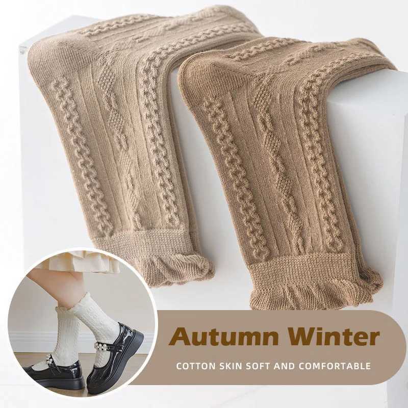 1-12Y Girls Socks Autumn Winter Socks Cotton Socks Kids Lolita Fancy Socks Twist Pattern G251124