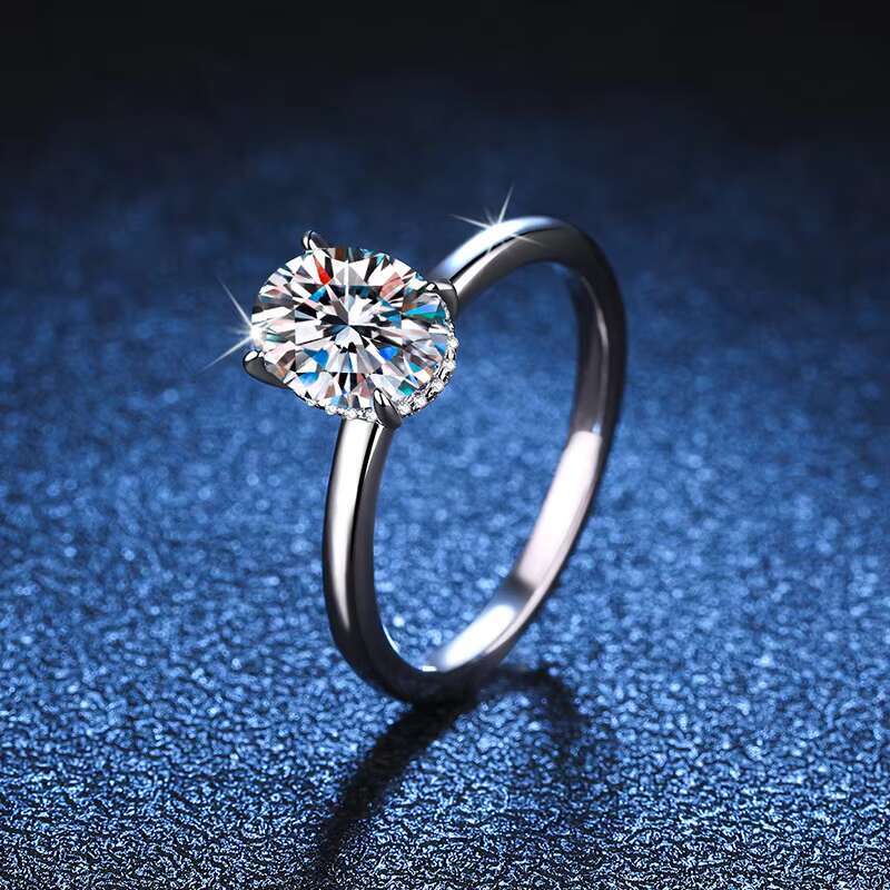 PYQ Luxury 925 Sterling Silver VVS1 Pigeon Egg 2ct Moissanite Engagement Rings D Color for Women Great Gift Idea
