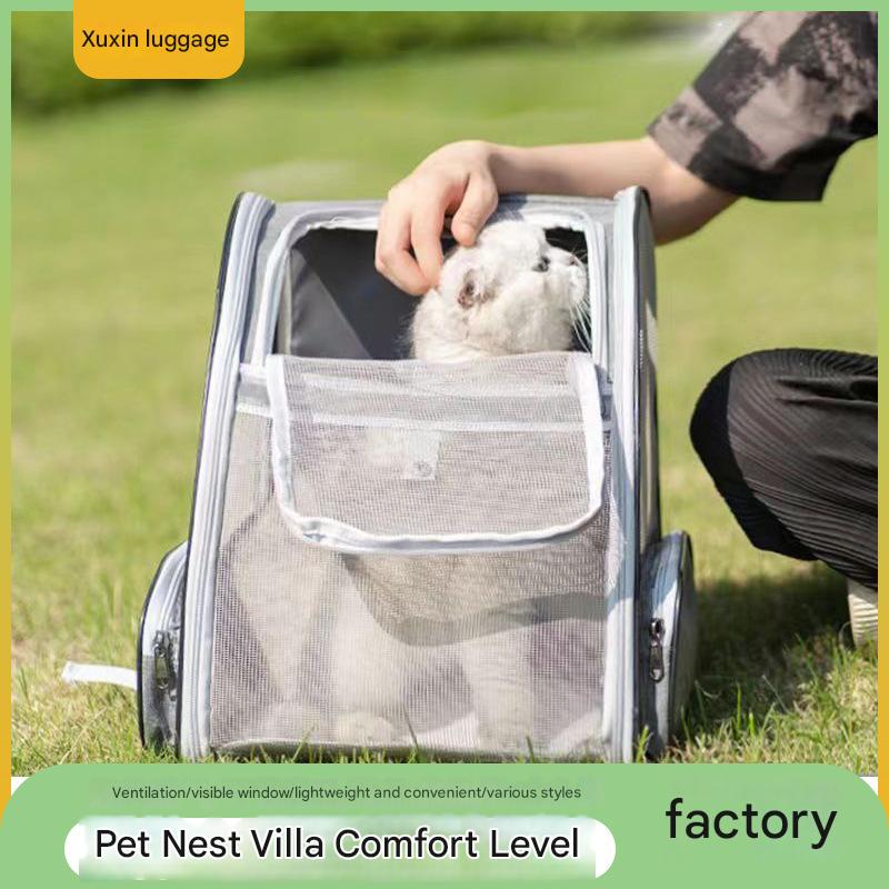 Lightweight Outdoor Dog & Cat Portable Backpack: Breathable Mesh Design, Easy Folding Feature