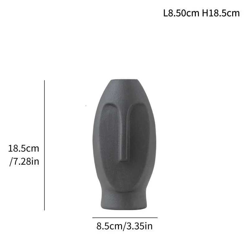 Nordic Simple Style Vase Creative Face Sculpture Ceramic Vase Dry and Wet Container Light Luxury Home Decoration C251124
