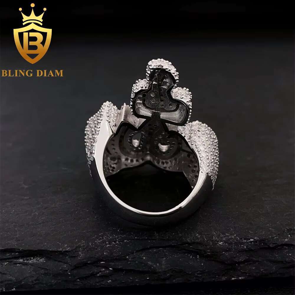 Wholesale Fashion Personality Design 925 Sterling Silver Diamond Iced Out Ring of Fire for Men Women
