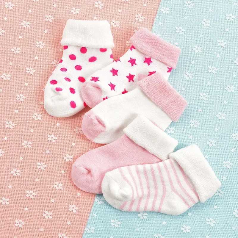 5Pairs Winter Warm Baby Plush SOCKS Cute Kids Floor Sock 0-3Year Boy Girl Thick Terry SOCKS Newborn Thermal Footwear G251124