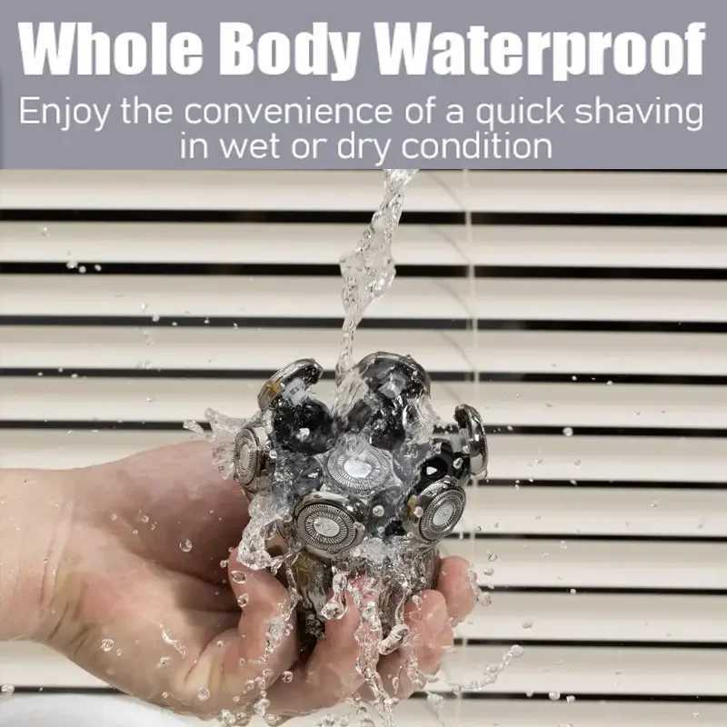 7D Floating Cutter Electric Shaver Head Base Charging Portable Men Beard Trimmer Clipper Skull Shaver Waterproof Shaving L251124