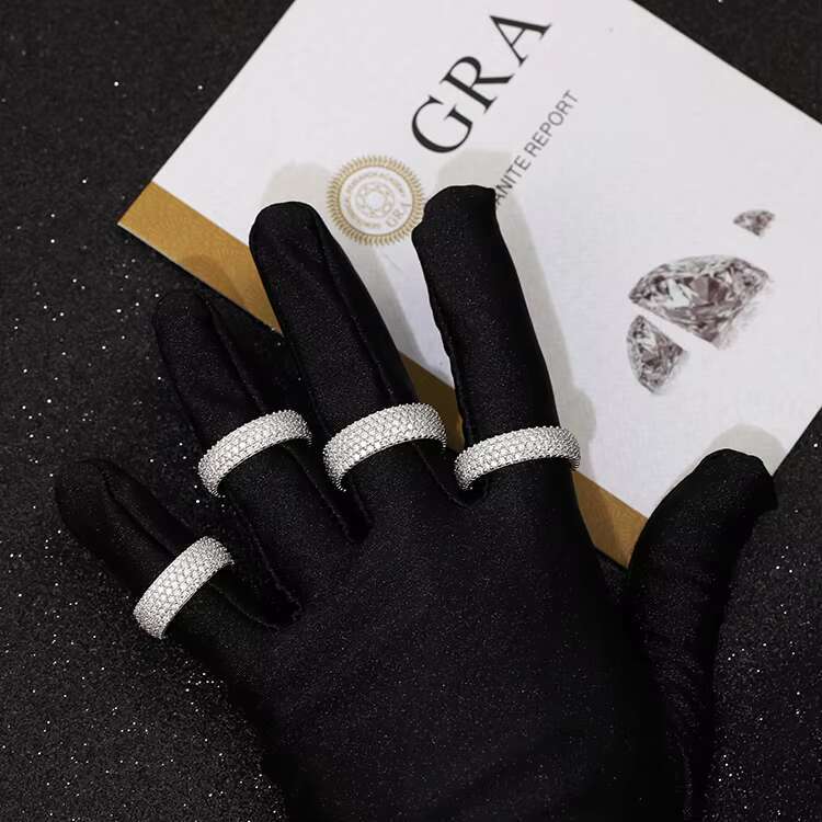 Yy Rts Iced Out 5 Rows 4 Rows Vvs Moissanite Rings Pass Diamond Tester 925 Sterling Silver Hiphop Fine Jewelry Rings for Men