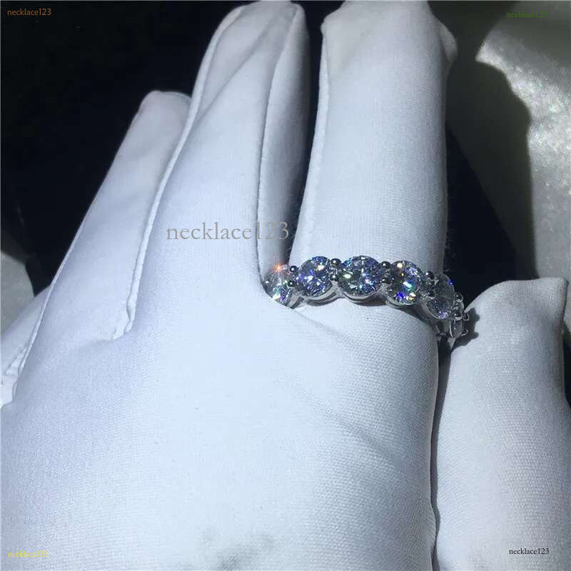Choucong Top Selg Never Fade Sparkg Jewelry Sterg Sier Princess Cut White Topaz CZ Dia Promise Wedding Bridal Ring Gift