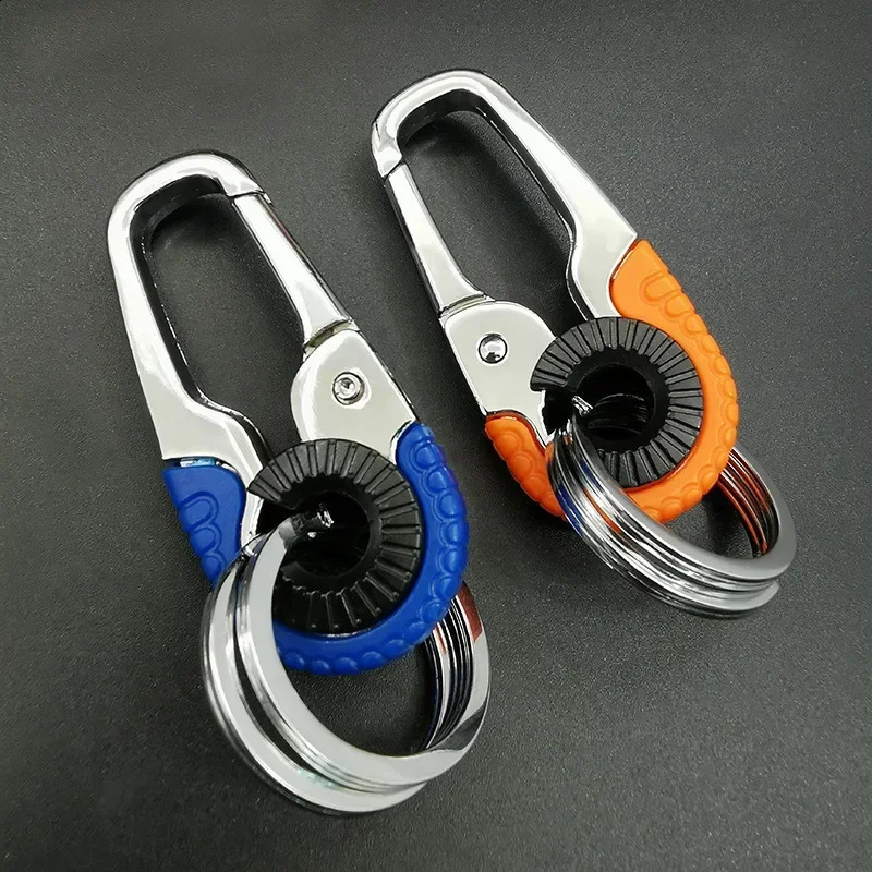 Mens Keychain Hook Stainless Steel Buckle Outdoor Climbing Tool Double Ring Fishing Car Accessories 250418 250418