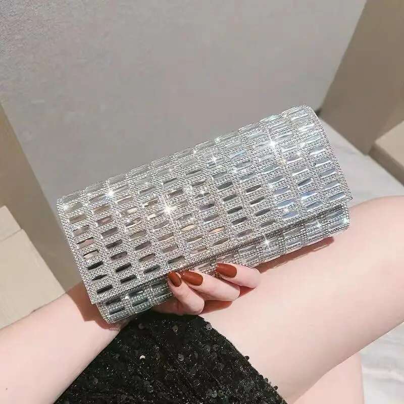Designer Bag 2025 Designer Bag 2025 Glitter Shiny Dia Clutch Purse Wedding Party Handbag Fashion Square Evening Women Shoulder Crossbody Bag Luxury Ba