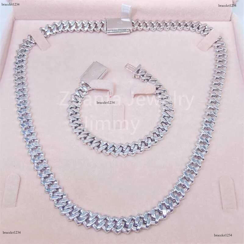 Custom Made Solid Back 10mm Width Necklace Jewelry S Pass Dia Tester Flawless Moissanite Man