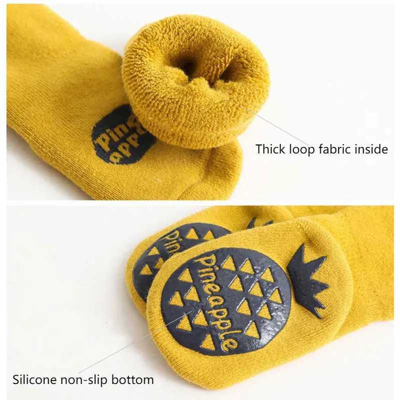 Winter Baby Thermal Non Slip Socks For Girl Boy Children Cotton Sock Newborn Toddler Home Thick Sock Infant Anti-slip Sleep Sock G251124