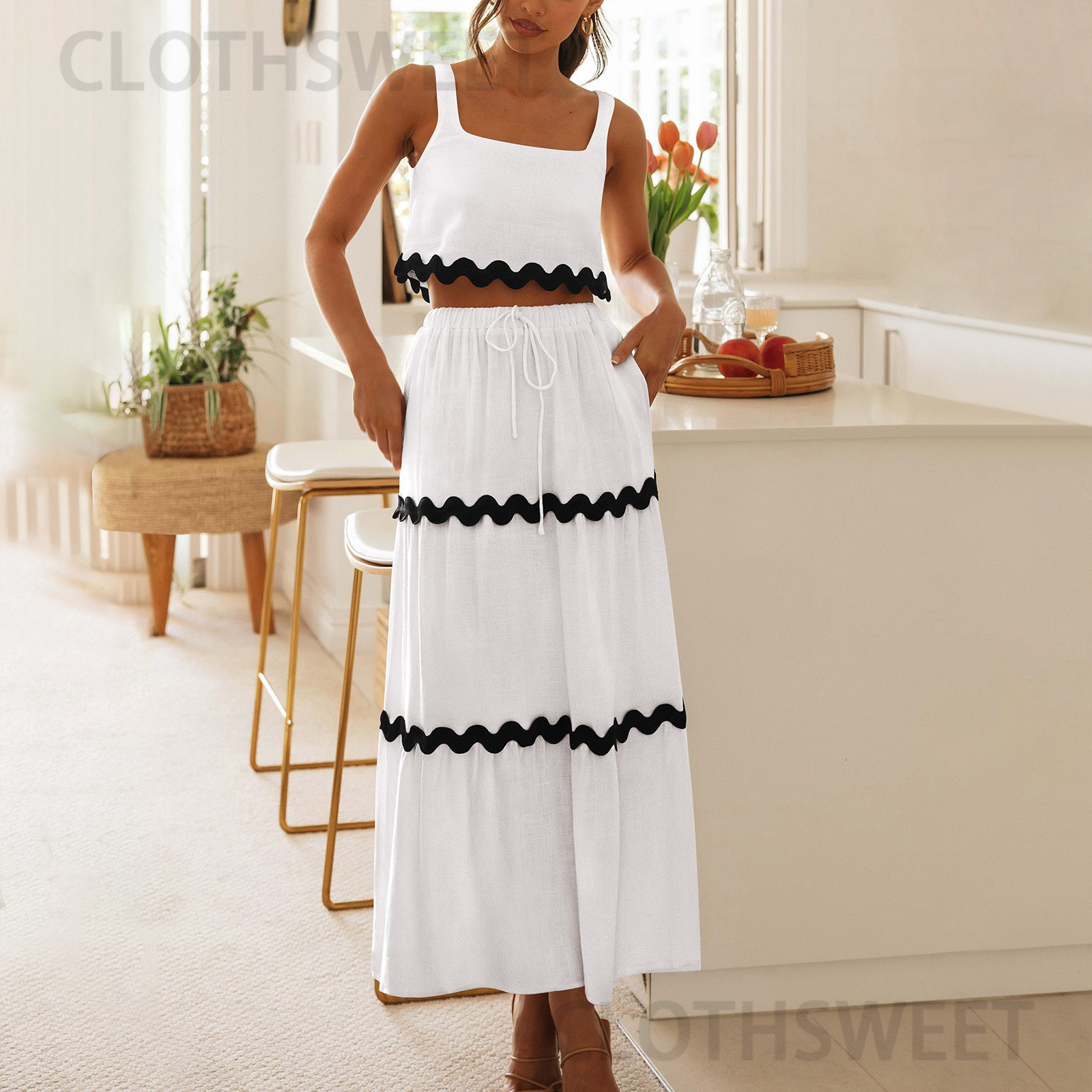 2024 Spring/Summer New Sleeveless Dress Set