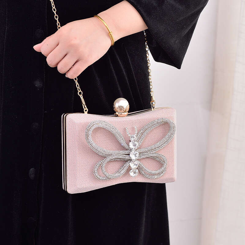 Dinner Bag Black Versatile Style Dress Bow Banquet Handheld Oblique Straddle Bag Chaozhou KQ