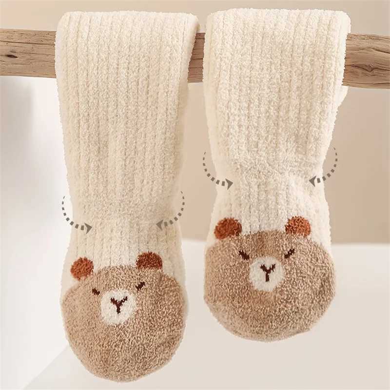 Autumn Winter Children Knee High Socks Thick Warm Coral Fleece Baby Stockings Infant Boys Girls Soft Thermal Long Socks 0-5Years G251124