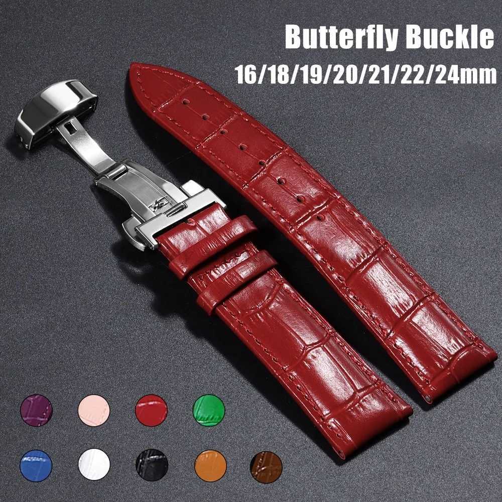 16mm 18mm 20mm 21mm 22mm 24mm Crocodile Pattern Straps for ega Bracelet for Seiko Vintage Leather Watch Band Buckle C251124