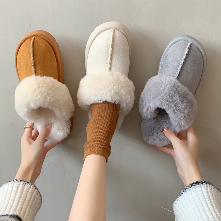 Designer Slippers Women's Shearling Snow Boot Slippers 2025 New Outdoor Fuzzy Clogs Mules with Platform Sole Free Shipping