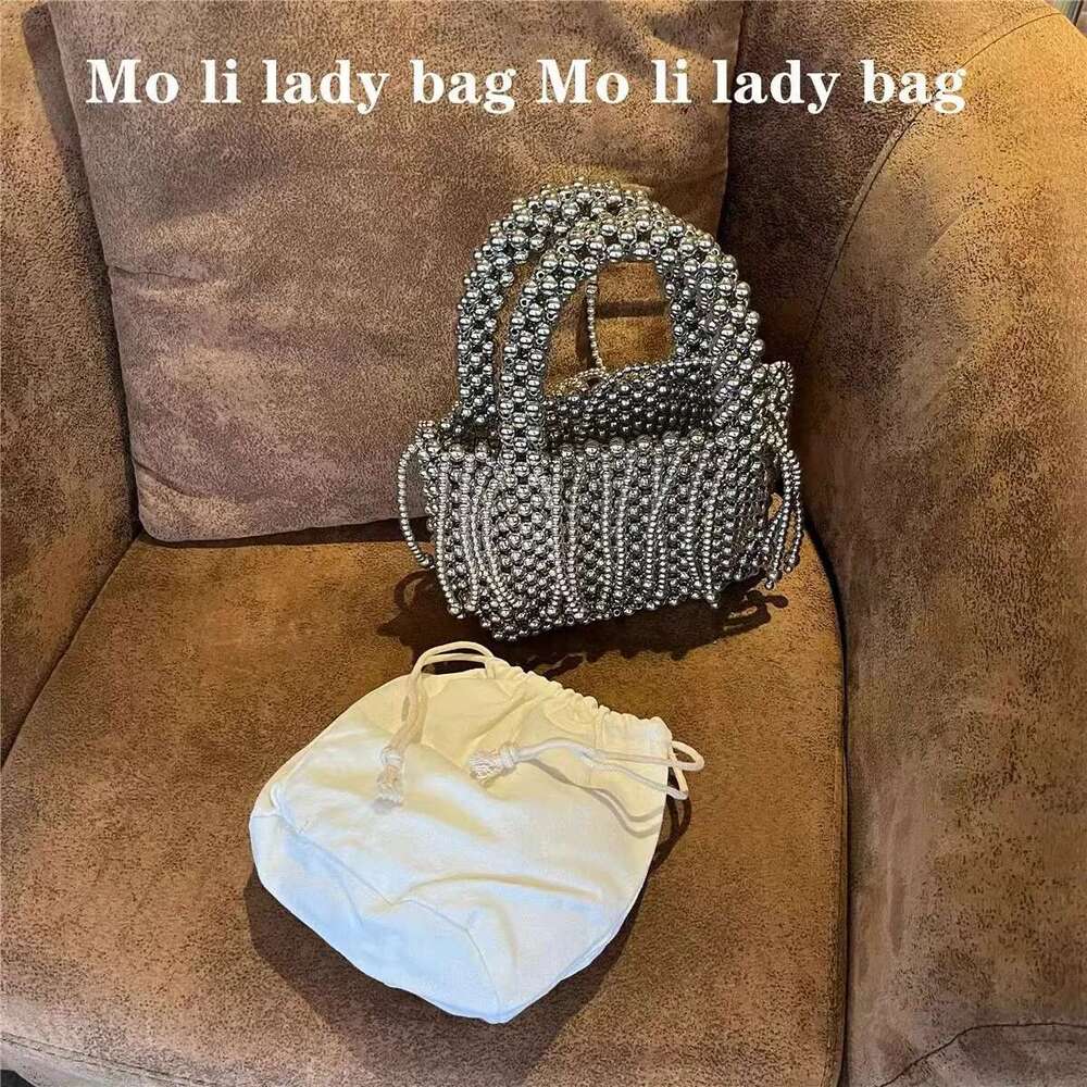 Designer Bag 2025 Design Sier Acrylic Beads Beading Handmade Square Women Handbag Evening Wedding Party Clutch Purse Shoulder Bag Luxury Bag Luxury Ba