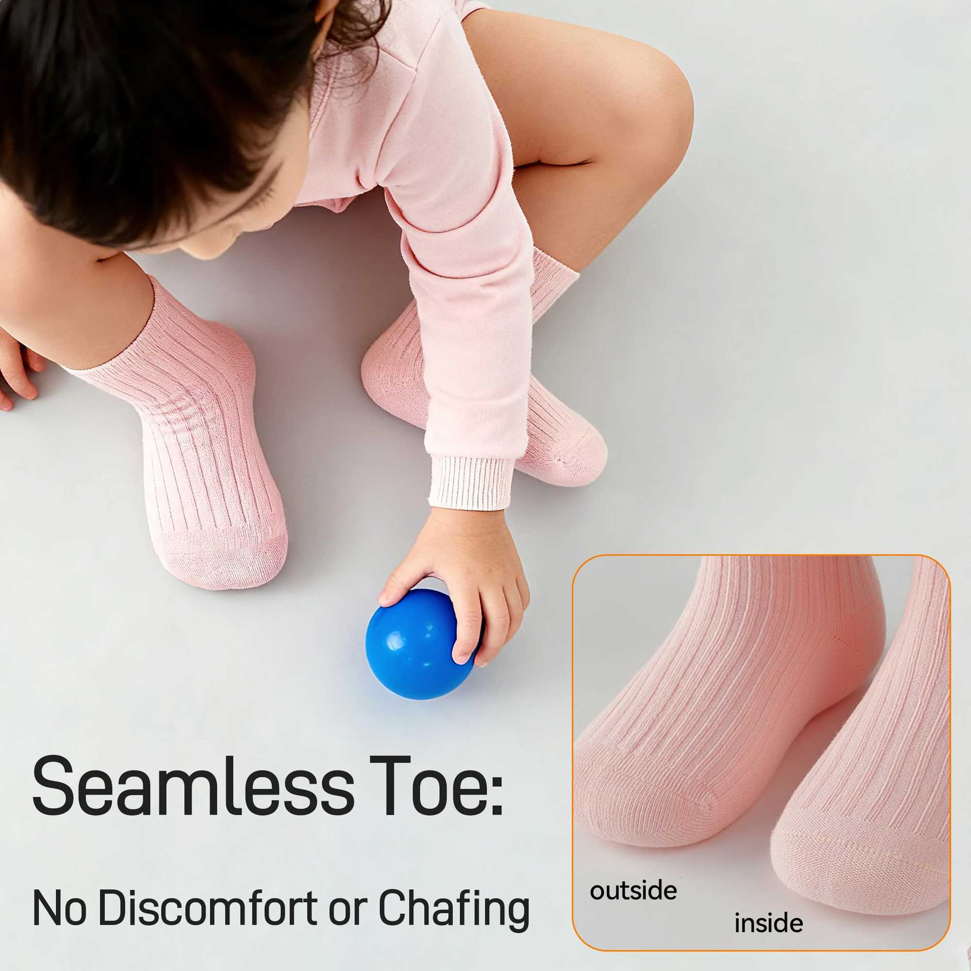 Kids Seamless Toe Socks Spring Autumn 10A Antibacterial Raccoon Pattern Striped Breathable Baby Mid-Calf Socks Toddler Soft Comf G251124