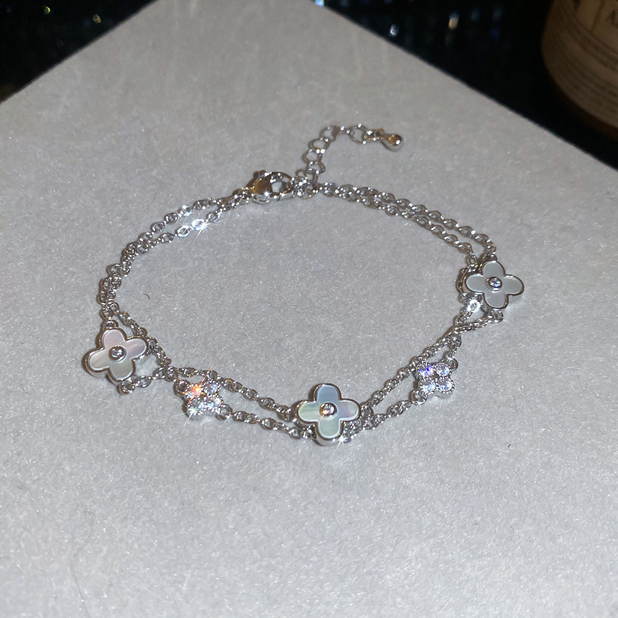 18K Real Gold Plated Flower Adjustable Simple Fashion Daily Versatile Bracelet Light Luxury High-end Feel Jewelry - view 6
