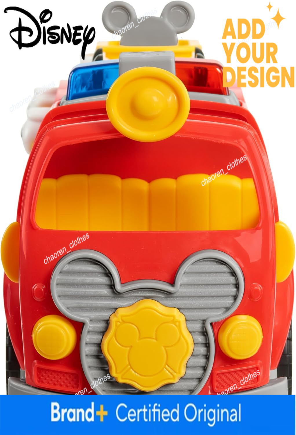 Disney custom Mickey Mouse Mickey Fire Engine Figure Vehicle Playset Lights and Sounds Kids Toys for Ages Up by Just Play