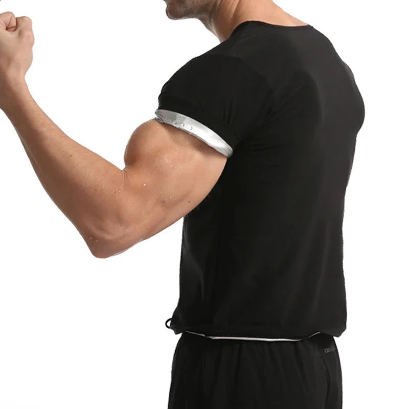 Men Sauna Sweat Shirt Polymer Corset Compression Waist Trainer Shirt Workout Tank Top Weight Loss Body Shaper Slimming Vest 250424