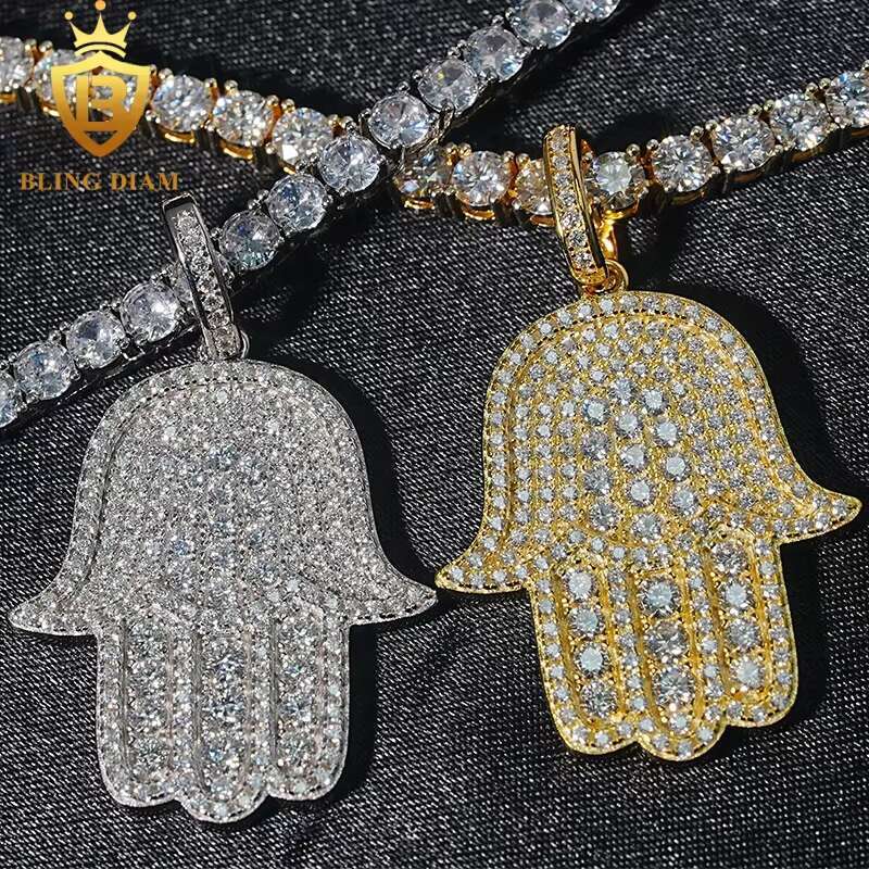 Best Sale Hip Hop Pendant Iced Out VVS Moissanite Diamond Chain Custom 925 Sterling Silver Pendant