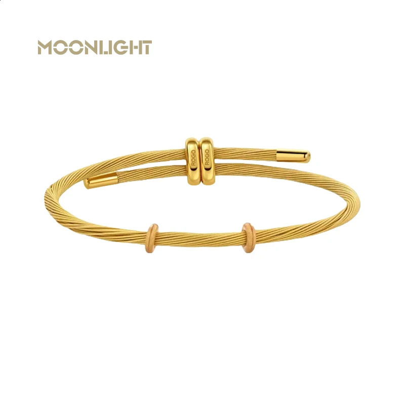 Classic gold bead stainless steel bracelet suitable for womens adjustable charm fashionable accessories jewelry gifts 250415