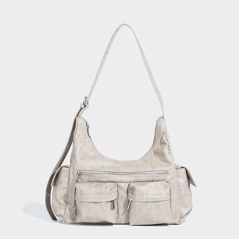 Designer Women's Bags Style Trendy Large Capacity Portable Motorcycle With Multiple Pockets Design, Fashionable Single Shoulder Underarm Workwear