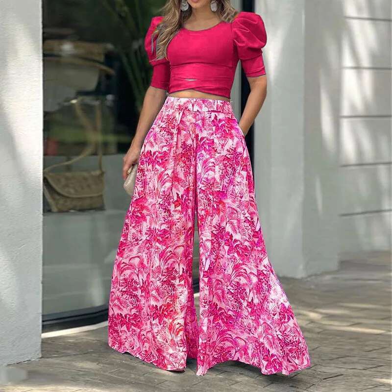 Women Sexy Sleeveless Crop Top Print Long Skirt Summer O Neck Female Beach Dress Suits Lady Slim Holiday Two Piece Sets