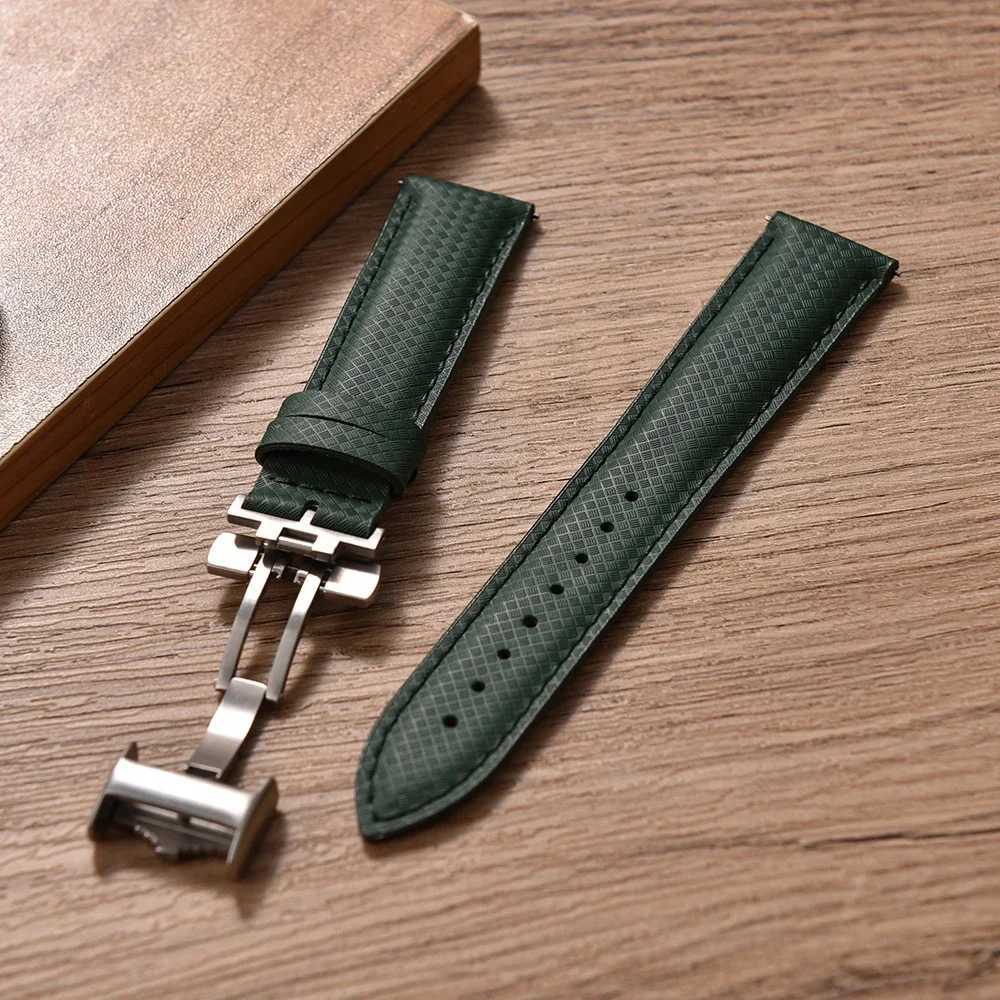 New Design FKM Leather Rubber Sailcloth Strap 18mm 19mm 20mm 22mm Watch Bands Perfectly Matched With Any Brand of Watch C251124