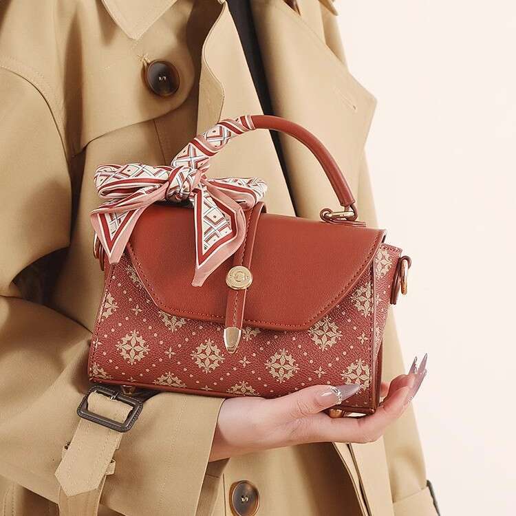 Red Female New Chinese Style China Chic Printed Handbag Grand Middle Aged Mother Bag High Grade Messenger Bag