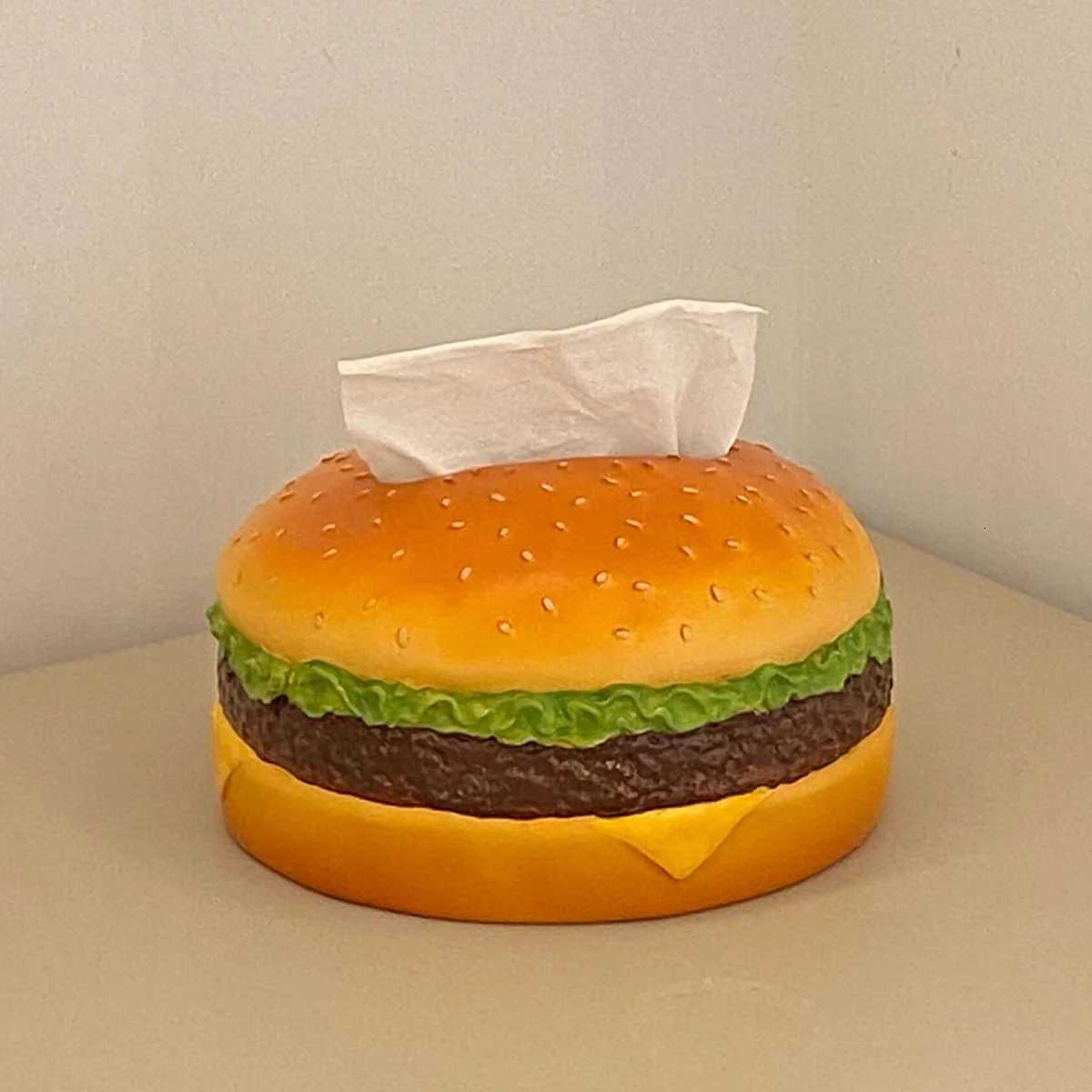 Hamburger tissue box creative American retro living room tissue box home fun decoration ornaments napkin holderM251124