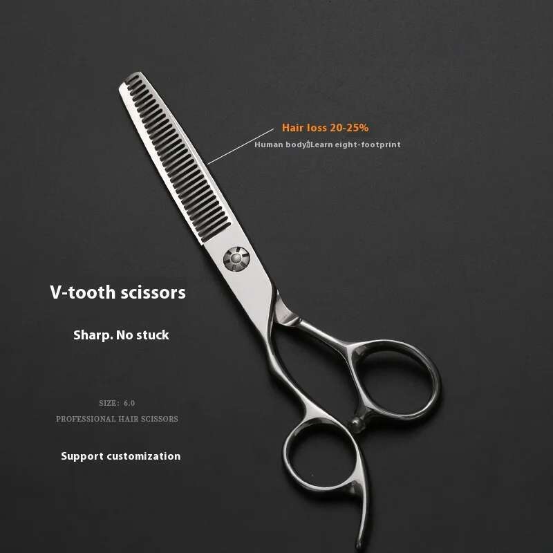 6.0Inch Japan440C Left-Handed Hairdressing Scissors Straight Snips Thinning Shear Barber Shop Hair Stylist Professional Haircut Suit