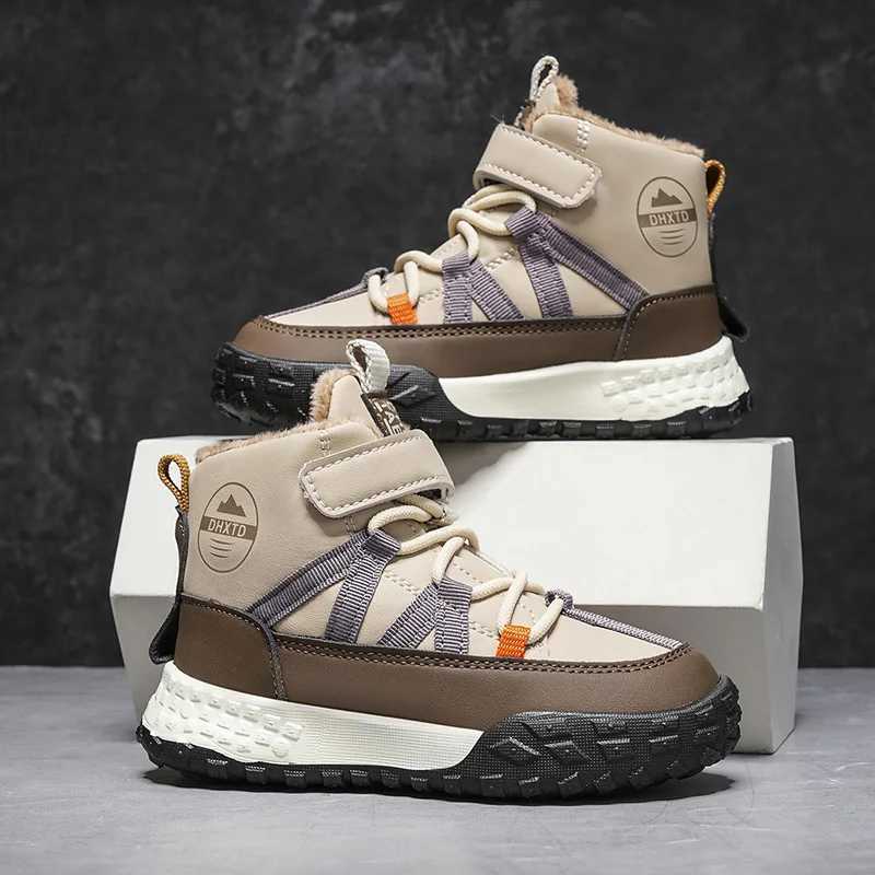 Winter Boys Snow Boots Warm Outdoor Sneaker Fashion Thick Sole Kids Combat Boots Children Cotton Sports Shoes for Boy L251124