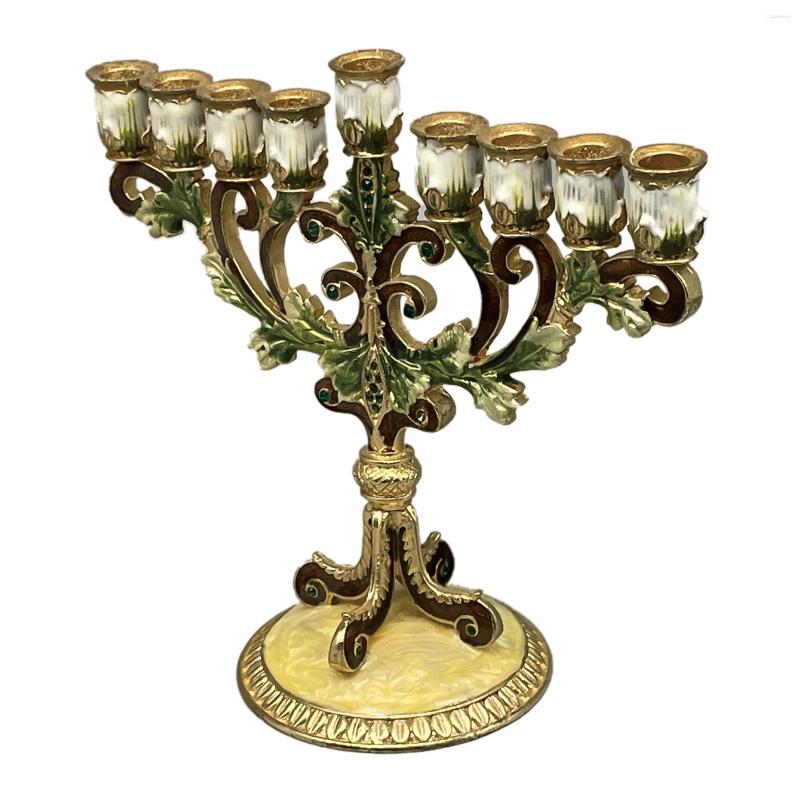 Candle Holders Stand For Christmas Party Wedding Home Decor Artistic Metal Holder Hanukkah Menorah Candlestick Candelabrum H260310