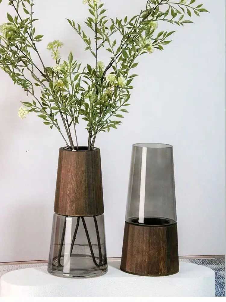 Nordic Light Luxury Simple Tabletop Glass Vase Landing South Bamboo Hydroponic Ware Transparent Tabletop Vase Decoration C251124