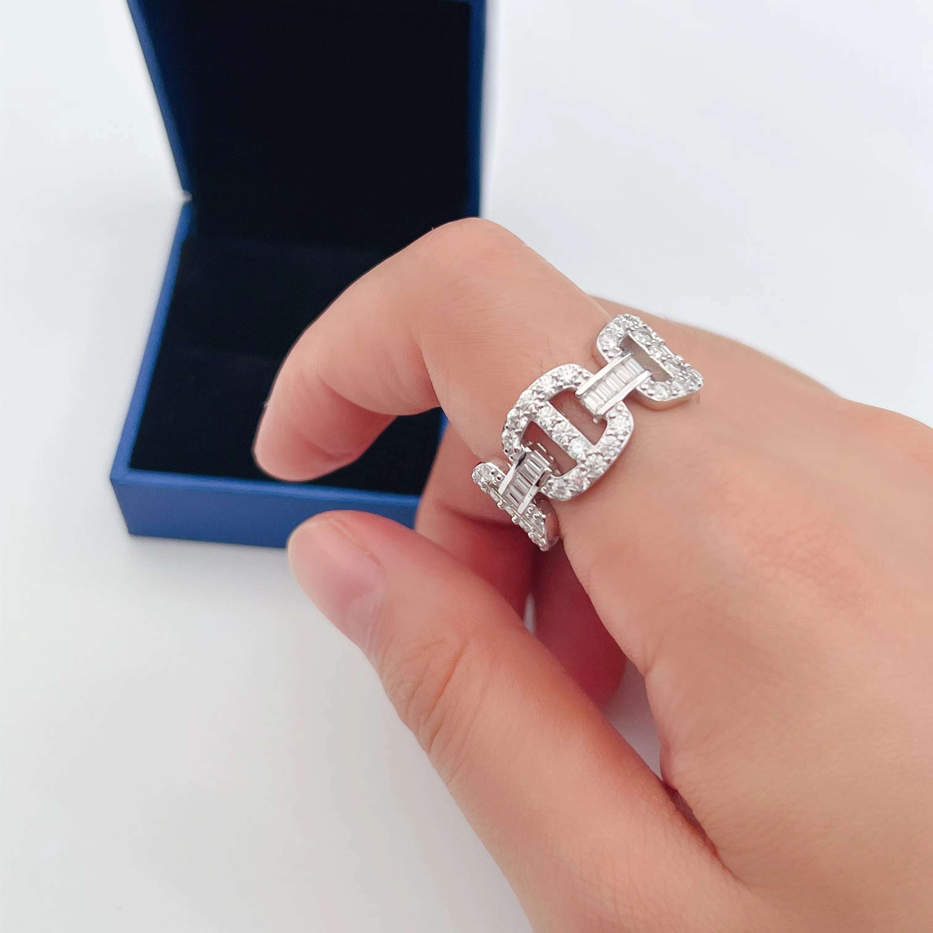 New Fashion Pass Tester Diamond Gold Plated Ring Iced Out Hip Hop Luxury Moissanite Jewelry Ring