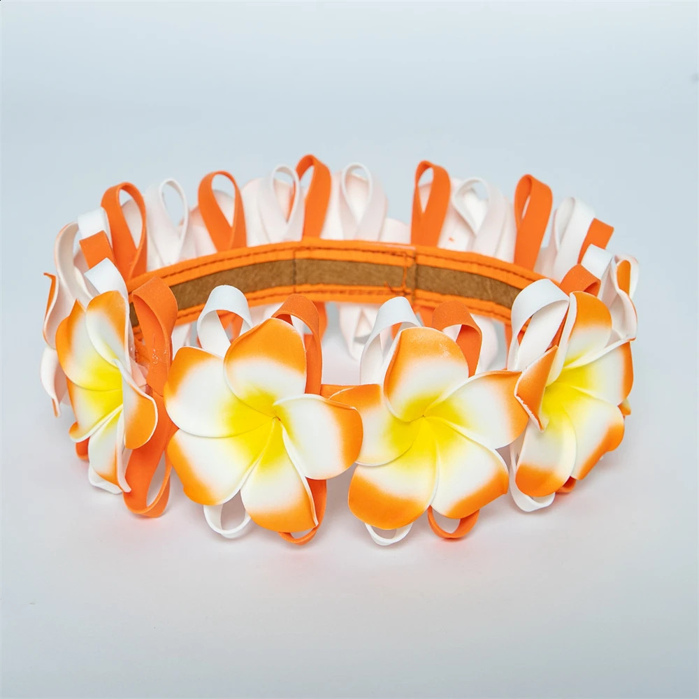 2025 Styles 64CM Artificial EVA Foam Plumeria Haku Leis Hawaii Styles Headband Hula Dance Hair Accessories 250420