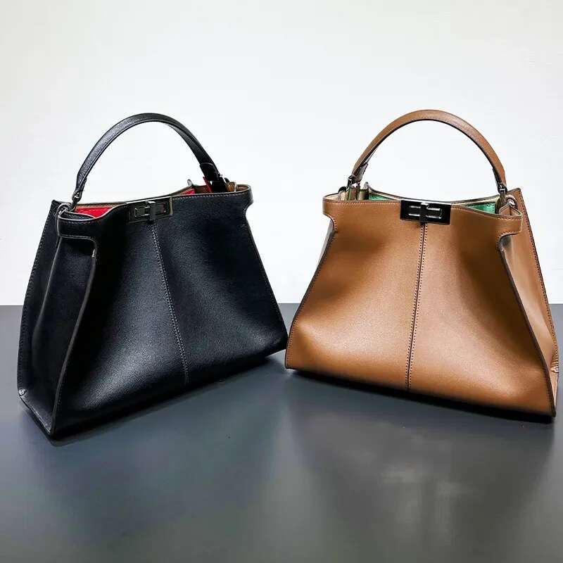 New Large Capacity Fashionable Genuine Leather Women's Tote Handbag Shoulder Crossbody Small Cat Bag Motorcycle Equipmen