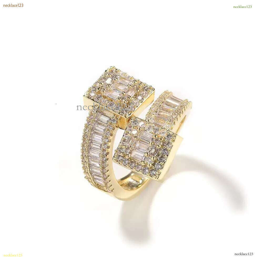 Fine Jewelry Iced Out Hip Hop Cuban k Ring Gold Plated Sterg Sier VVS Moissanite Dia