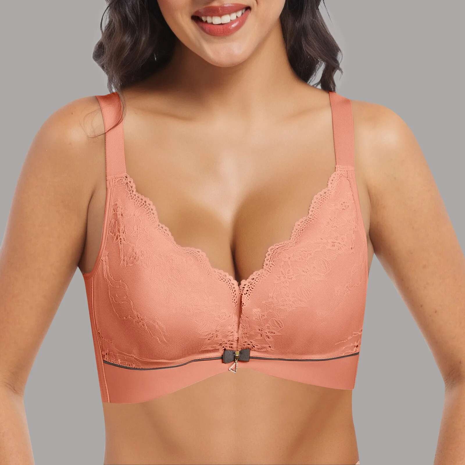 Dongdumaoyi Women Neck Bras Push Up Brassiere Ultra Thin Perspective Deep V Lace Sheer Plus Size Bra Female Underwear Sexy Gerie Women S Tight Underwe