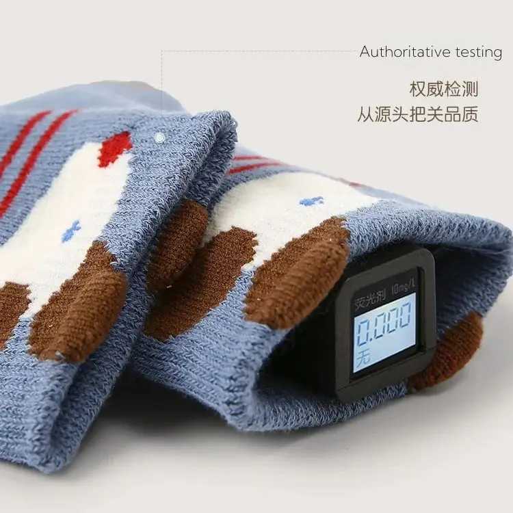 1-12T Childrens Winter Socks Baby Cartoon Dinosaur Pattern Warm Socks Boys Thicken Cotton Thermal Socks Mid Calf 5 Pairs G251124