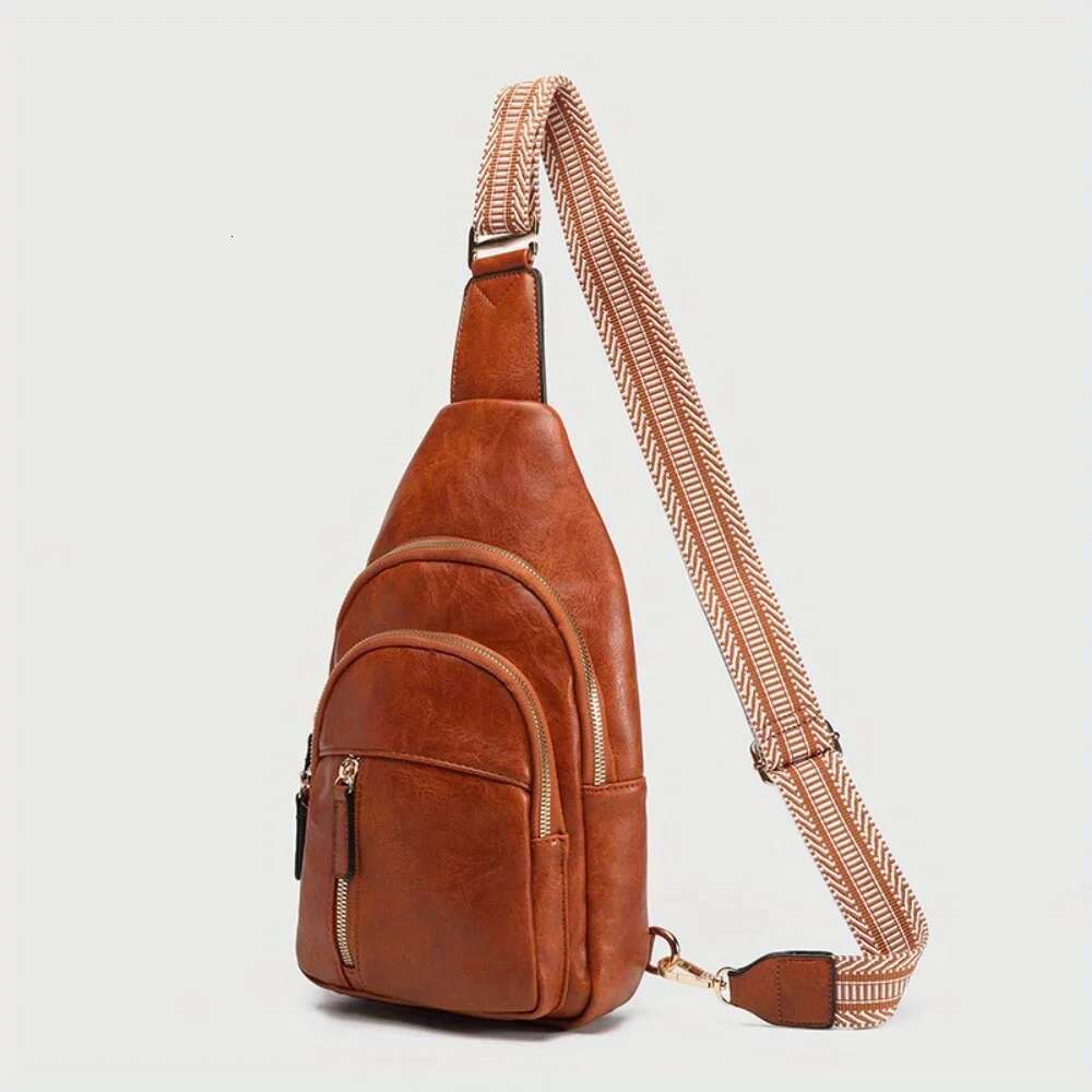 Designer Bag 2025 Foreign Trade Retro Splicing Women's Messenger Breast Light Commuter Business Leisure Office Worker Chest Bag Luxury Bag