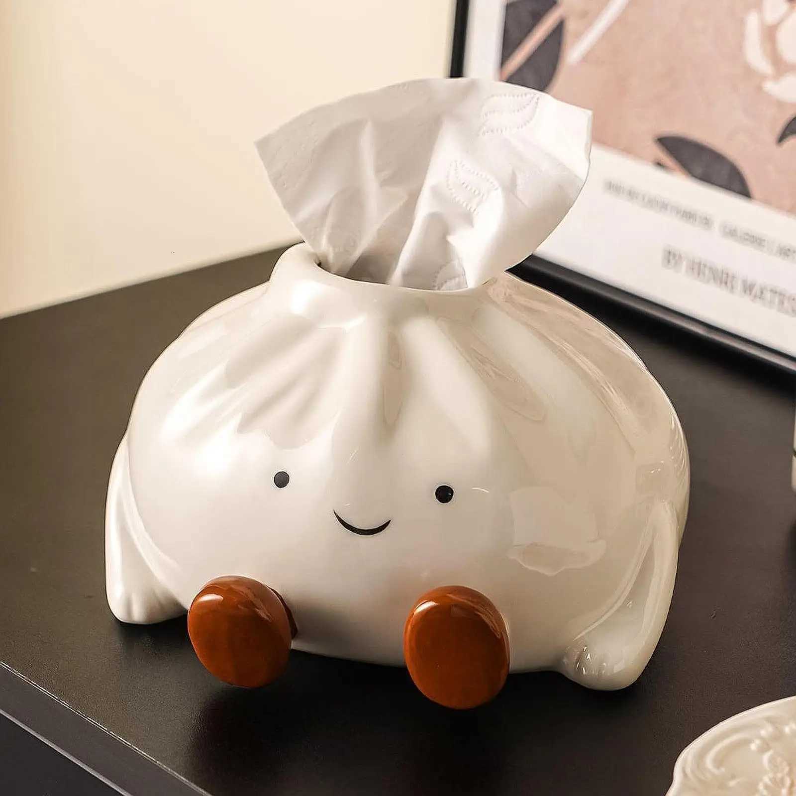 Facial Tissue Case Tissue Dispenser Napkin Storage Box Ceramic Tissue Box for Home Coffee Table Desktop Living Room KitchenM251124