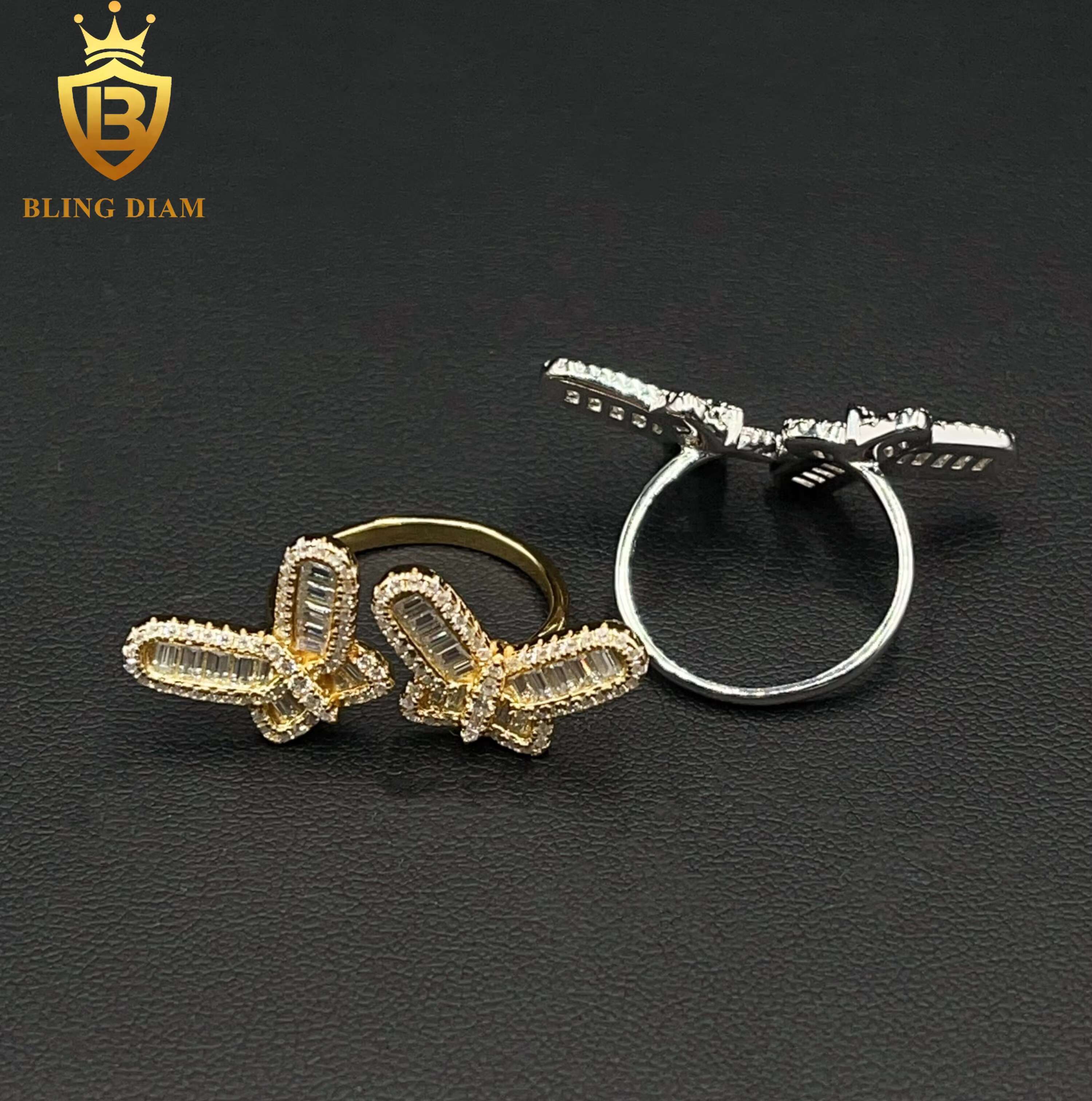 Popular Fashion Elegant Style Jewelry 925 Sterling Silver VVS Moissanite Diamond Butterfly Rings