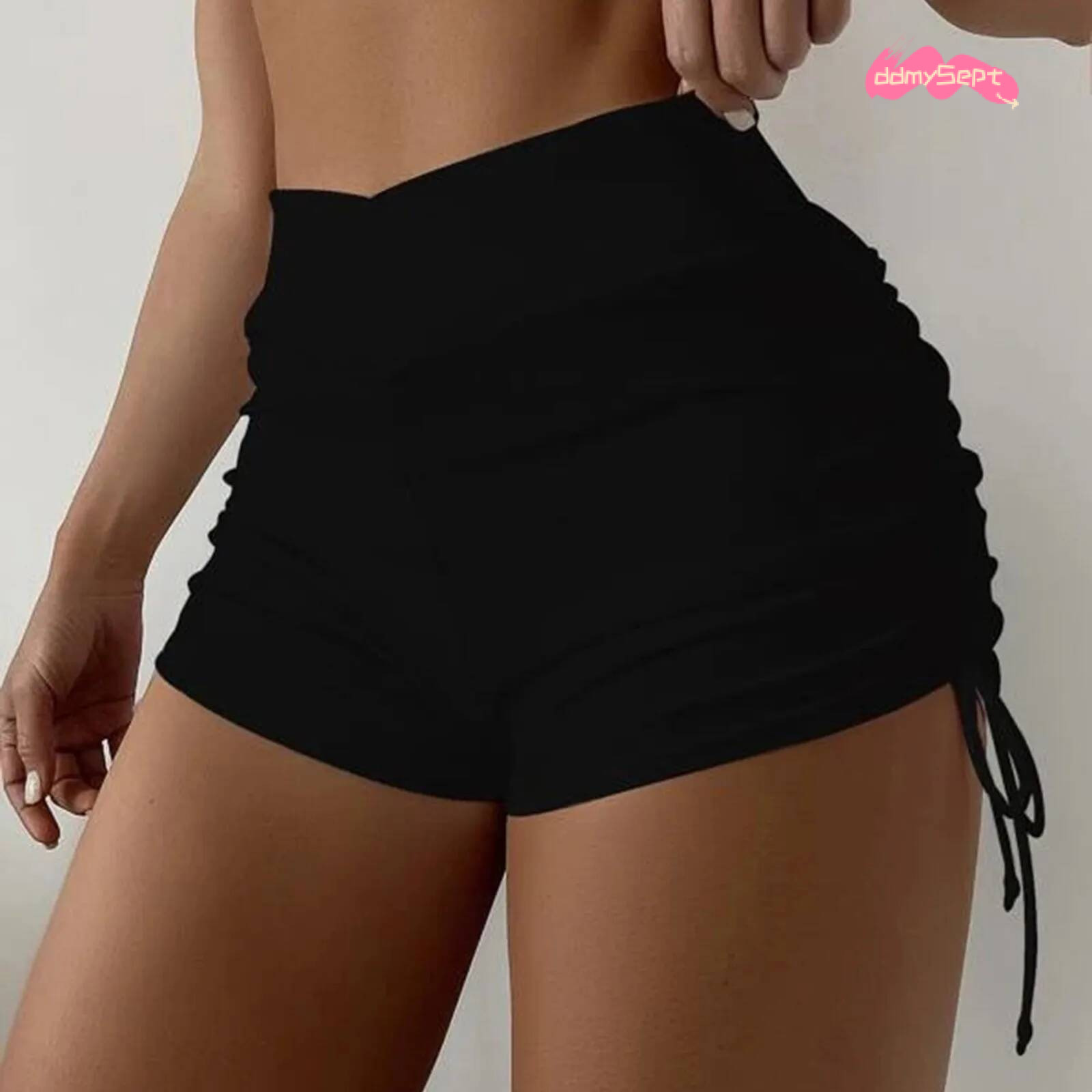 2024 Adjustable Side Tie Swimming Trunks Women's Swim Shorts High Waist Beach Bottoms Summer Swimsuit Tankini Bottom Beachwear ddmysept