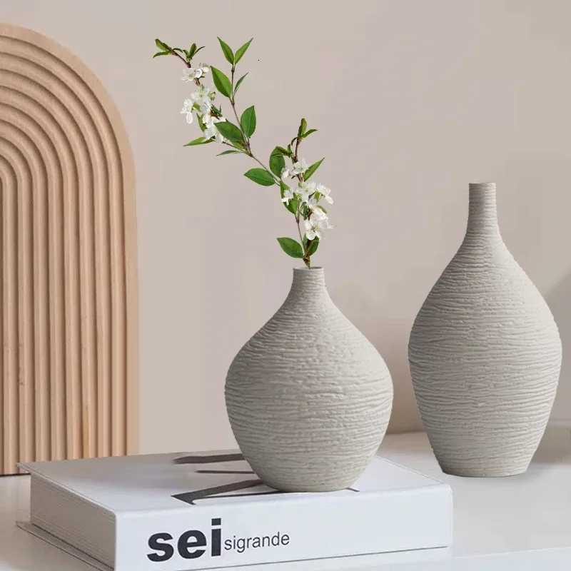 White Ceramic Vase Decoration for Home Nordic Luxury Narrow Mouth Flower Pot Living Room Interior Office Desktop Decor Gift C251124
