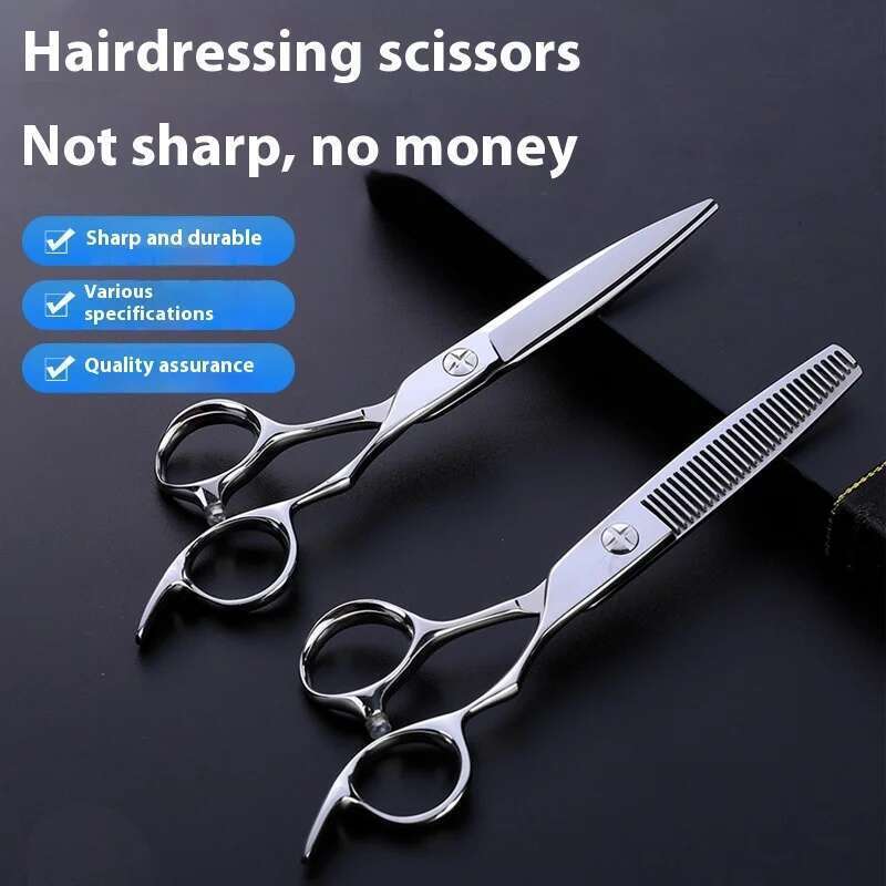 6 Inch Salon Hair Stylist Professional Hairdressing Scissors Japan440C Steel Straight Scissors Thinning Shear Knife Set